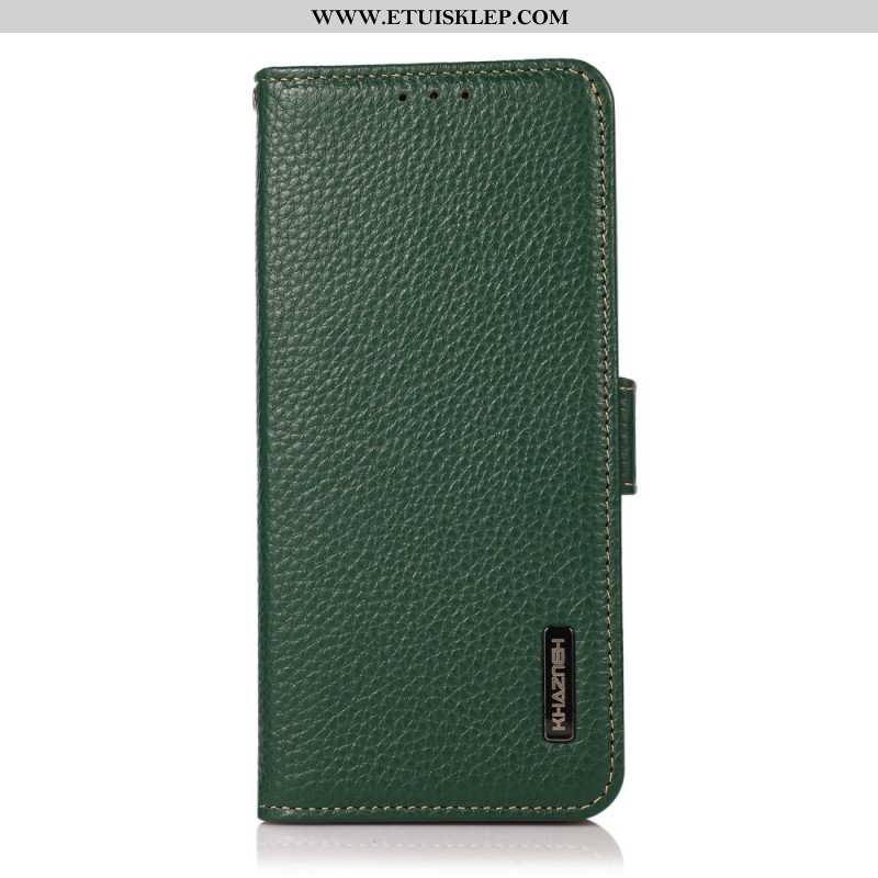 Etui Folio do Samsung Galaxy S22 Ultra 5G Skóra Liczi Khazneh Rfid